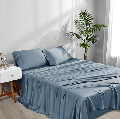 ACCURATEX Cooling Sheets for Hot Sleepers, King Size,Dusty Blue