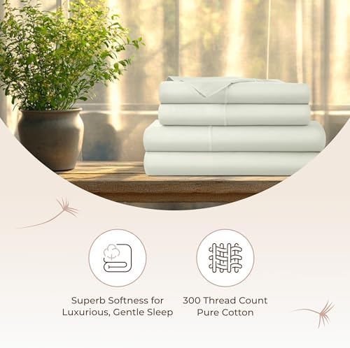 Whisper Organics 100% Organic Cotton Bed Sheets with Deep Pocket 4 Pc. Set