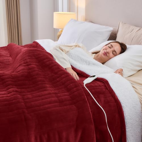 Heated Electric Blanket Full, Soft Heating Blanket,72" x 84", Rose