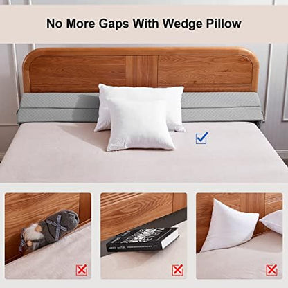 EUHAMS King Bed Wedge Pillow, Mattress Gap Filler for Headboard