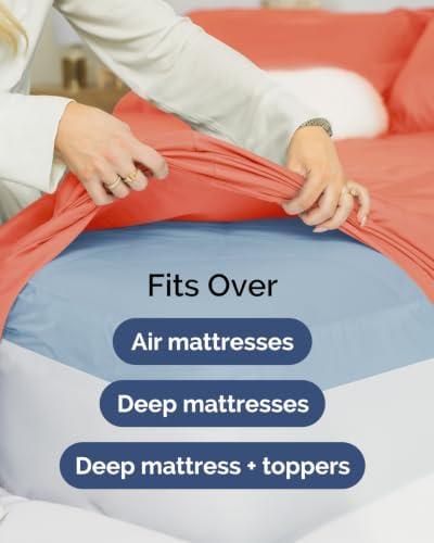 CGK Linens 2 Pack Extra Deep Twin XL Fitted Sheets - Coral