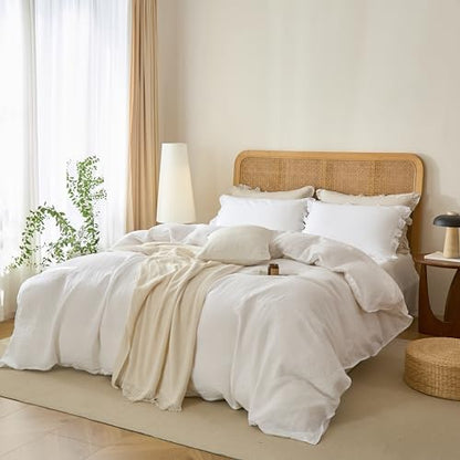 Talasily 100% French Linen Queen Duvet Cover Set, Organic Linen