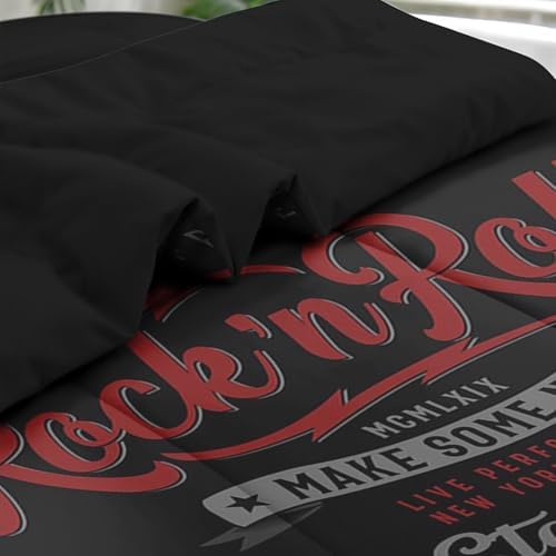 Pamnest Queen Comforter Set with Sheets, 7 Pieces Vintage Music Bedding