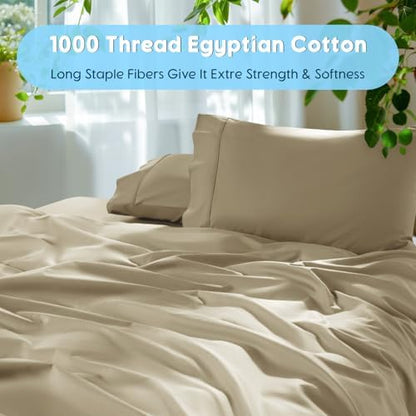 SONORO KATE 1000 Series 100% Egyptian Cotton Queen Sheet Set,4 Pieces