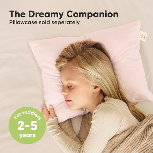 KeaBabies 2pk Toddler Pillows 2 Year Old to 5,13x18 Kids Pillow (Mist Pink)