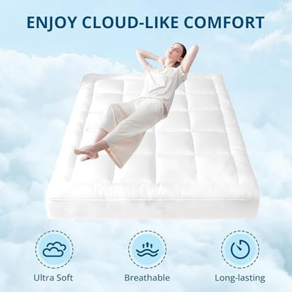 YUGYVOB King Mattress Topper Extra Thick, Cooling Plush Mattress Pad