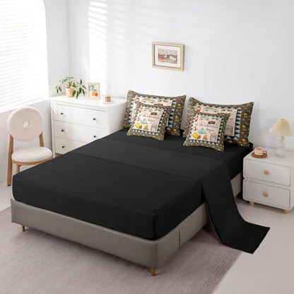 Erosebridal Camper Accessories 7 Piece Bedding for Travel Trailers,Aztec Farmhouse Style Comforter Set Queen Bed in a Bag for Kids Boys Girls,Happy Camping Bed Sheets,Bear Travel Car Down Comforter