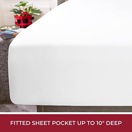 Mellanni Iconic 4-Piece, Ultra Soft Sheet Set (RV/Short Queen, White)