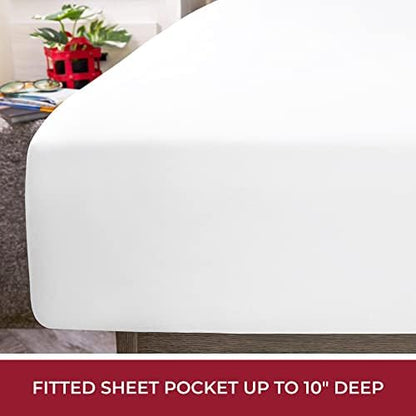Mellanni Iconic 4-Piece, Ultra Soft Sheet Set (RV/Short Queen, White)