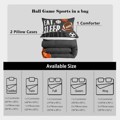 Feelyou Sports Comforter Set Toddler Size for Kids Boys Girls