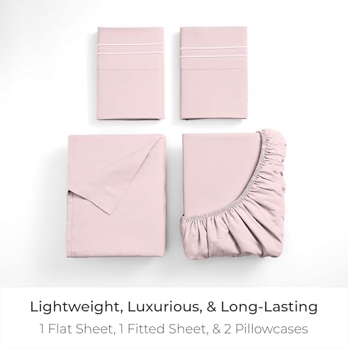Mellanni Iconic 4-Piece, Ultra Soft Sheet Set (Queen, Blush Pink)