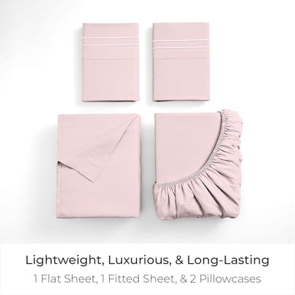 Mellanni Iconic 4-Piece, Ultra Soft Sheet Set (Queen, Blush Pink)