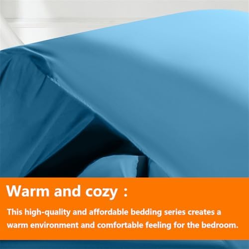 TAIMIT Teal King Comforter Set - 7 Pieces, Bed in a Bag Bedding Sets with All Season Soft Quilted Warm Fluffy Comforter,Flat Sheet,Fitted Sheet,2 Pillow Shams,2 Pillowcases