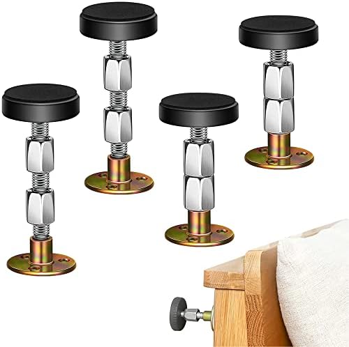 Krisler Adjustable Threaded Bed Frame Anti-Shake Tool for Bed, Headboard stoppers, Bedside Headboards Prevent loosening Anti-Shake Fixer, 4pc, 30-112mm, Easy Install
