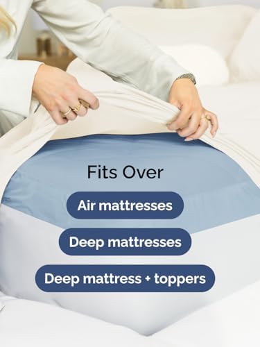 CGK Linens Deep Twin XL Fitted Sheet - Dorm Room Essentials - Off White