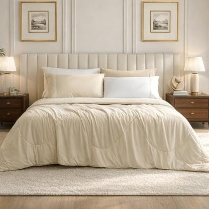 Cozy Bliss Cooling Comforter King Size, Cooling Blankets for Hot Sleepers and Night Sweats, Khaki Summer Comforter for King Size Bed, Breathable Soft Lightweight Silk Smooth