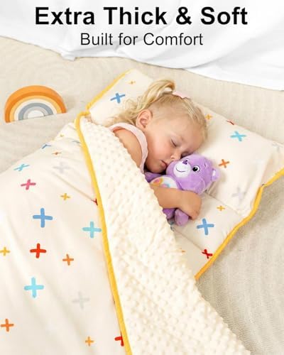 Primlect Toddler Nap Mat with Pillow, Thickened Extra Large Sleeping Bag