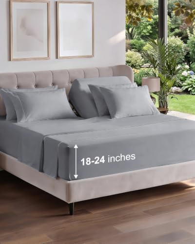Extra Deep Flex Top Split Head King Sheet Set - 6pc Sheets - Steel Blue
