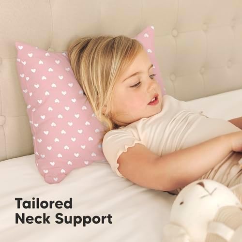 KeaBabies 2pk Toddler Pillows 2 Year Old to 5,13x18 Kids Pillow (Hearts)