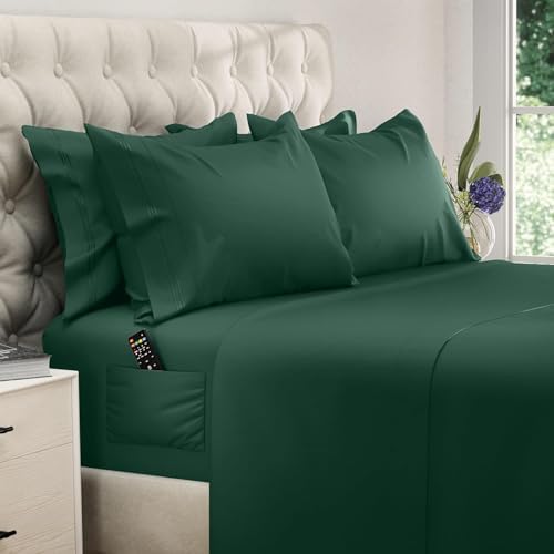 DREAMCARE California King Sheet Sets - 6 pcs Breathable Cooling Sheets