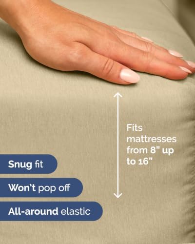 Flex Top Split Head King 6 Piece Sheet Set - Soft & Cooling - Heathered Tan