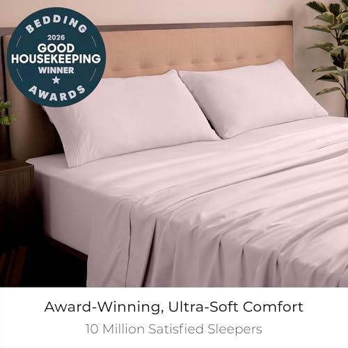 Mellanni Iconic 4-Piece, Ultra Soft Sheet Set (King, Blush Pink)
