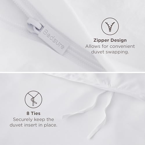 Bedsure Duvet Cover King Size - Only Includes 1 Duvet Cover (104"x90"), Hotel Luxury Soft Double Brushed All Season Bedding for Kids & Adults, Zipper Closure, White (No Comforter, No Pillow Shams)