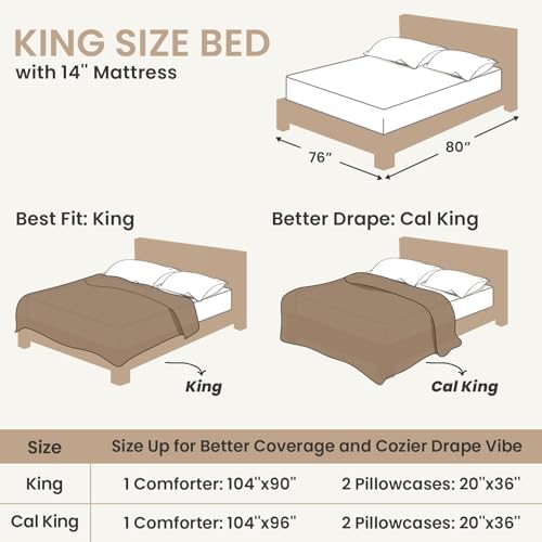 Sasttie Fluffy Cali King Comforter Set, 3 PC Fleece Bedding, Cream White