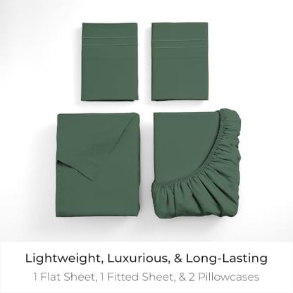 Mellanni Iconic 4-Piece, Ultra Soft Sheet Set (Queen, Emerald Green)
