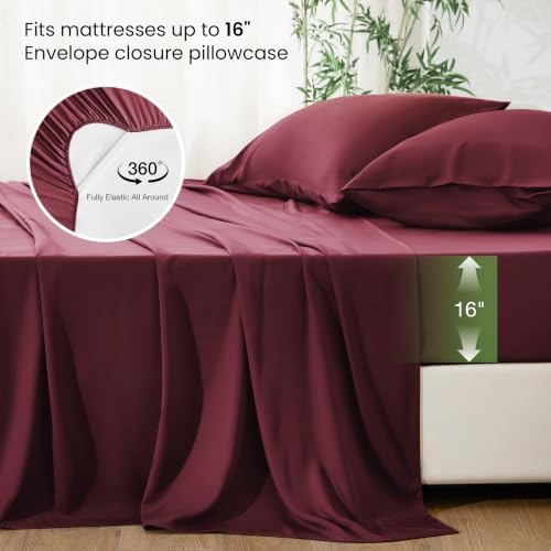 Love's cabin 100% Rayon Derived from Bamboo, Queen Sheet Set, 6 Pieces