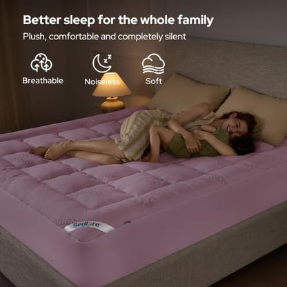 BEDLORE Queen Mattress Topper , Thick Pillow Top Mattress Pad