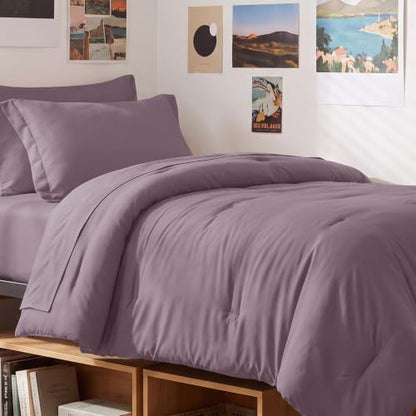 CozyLux Twin XL Comforter Dusty Purple, 5 Pieces Bed in a Bag