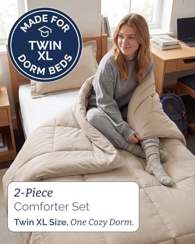 Twin XL Comforter Set - Wheat Bedding for All Seasons - 2 Piece Bed Set