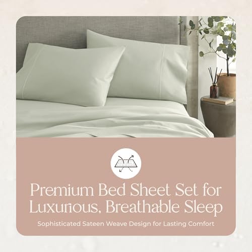 Whisper Organics 100% Organic Cotton Bed Sheets with Deep Pocket 3 Pc. Set