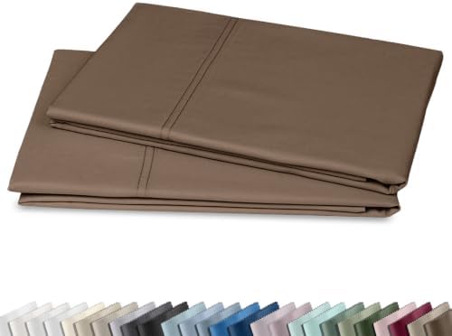 California Design Den 600 TC Set of 2 King Pillow Case, Mocha