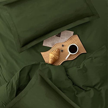 California King Size Comforter Set 3 Piece, Dark Olive Green