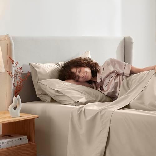 Nestl Full XL Sheet Set - Bed Sheets - Beige Cream - 4-Piece Deep Pocket
