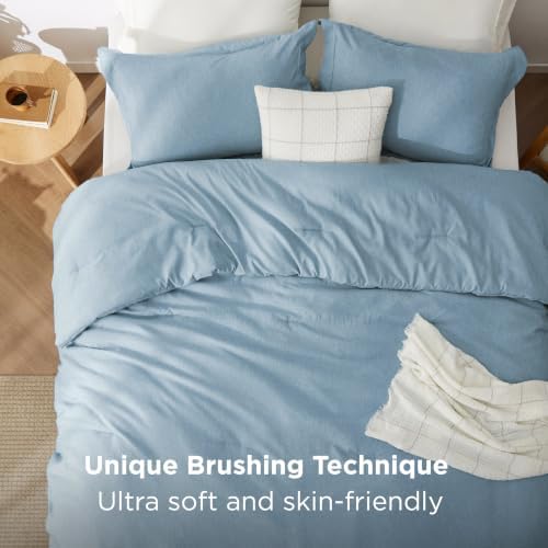 Bedsure Storm Blue Twin Comforter Set, College Dorm Room Essentials 2 Pcs