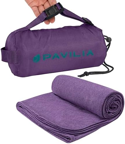 PAVILIA Travel Blanket Airplane Compact with Bag Lightweight, Purple