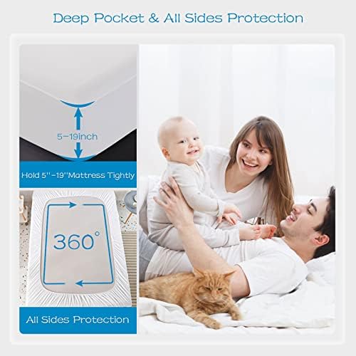 GRT 10 Pack 100% Waterproof Mattress Protector Twin Size, Breathable & Noiseless Waterproof Mattress Cover Fitted Deep Pocket from 5" to 19", Smooth Washable Twin Bed Protector - Vinyl Free