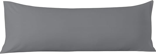 Comfort Beddings Body Pillowcase, 100% Organic Cotton 600 Thread Count Sateen, Soft Cooling Grey, 1-Pack, Hidden Zipper Closure, Hotel Quality, Fade & Shrink Resistant, 20 x 54 Inches