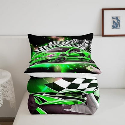 Feelyou Race Car Bedding Set Queen Size for Kids