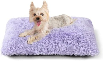 EHEYCIGA Fluffy Dog Crate Bed for Small Dogs, Plush Crate Pad, Purple