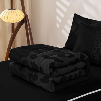 Feelyou Leopard Cheetah Animals Comforter Set Full Size Kids Boys Girls
