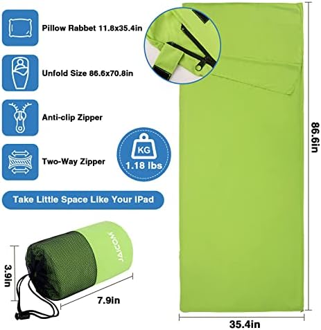 JAICOM Sleeping Bag Liner, Travel Sheets Ultralight Summer Sleeping Bag
