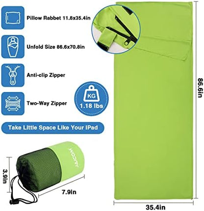 JAICOM Sleeping Bag Liner, Travel Sheets Ultralight Summer Sleeping Bag