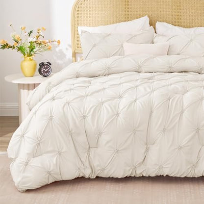 BEDELITE King Comforter Set Cream White,Lightweight & Soft Comforter