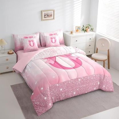 Feelyou Boys Girls Pink Bowknot Bed in A Bag Twin Size