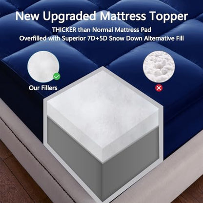 King Mattress Topper, 900 GSM High-Fill Design, Fuller & Plusher Feel