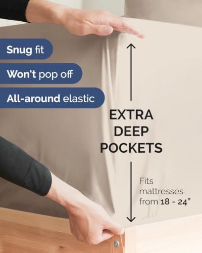CGK Linens Extra Deep Flex Top Split Head King Fitted Sheet Only - Wheat